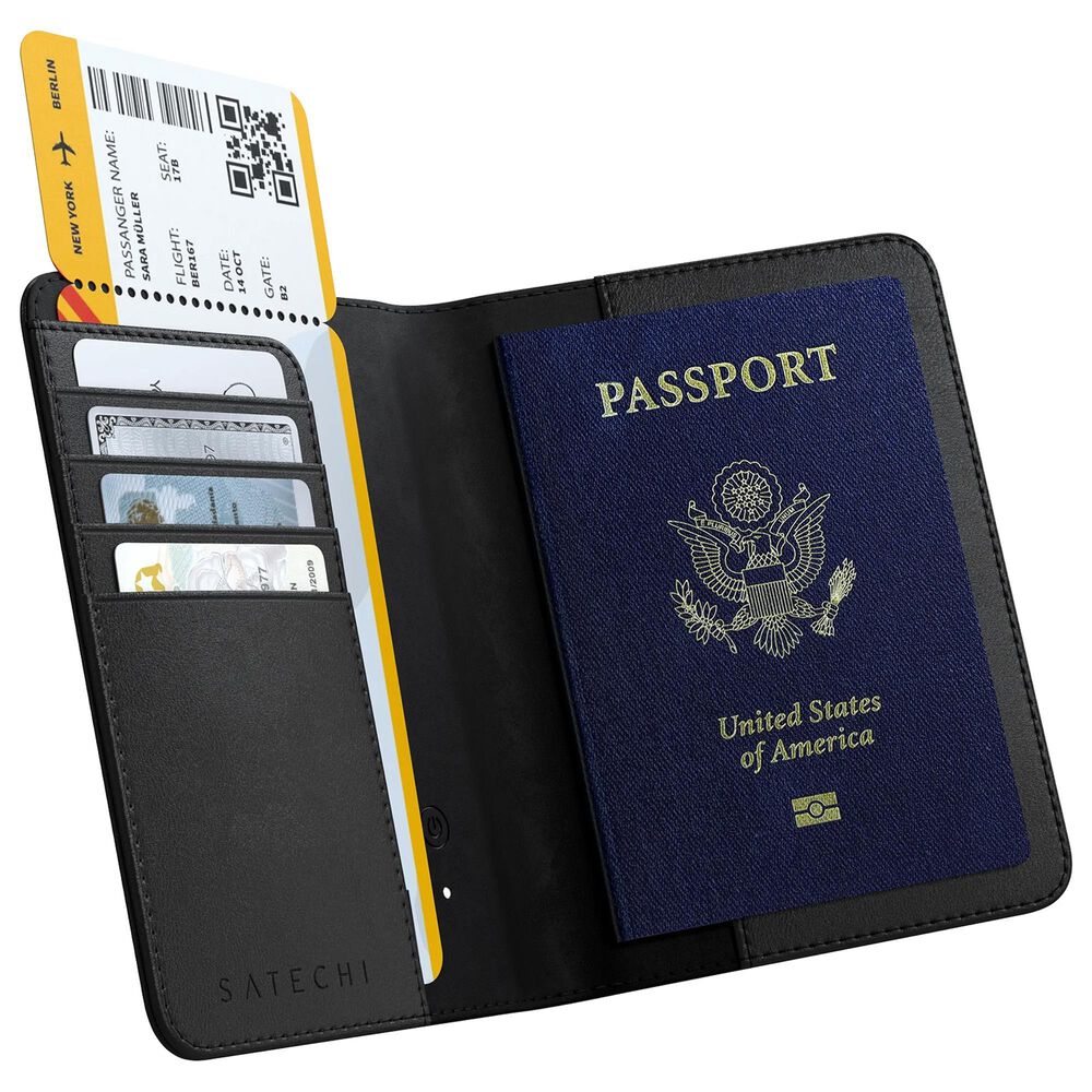 Satechi Vegan-Leather FindAll Passport Cover in Black, , large