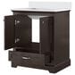 Lexora Home Dukes 30" Single Bathroom Vanity in Espresso with 2 cm White Cultured Marble Top and Rectangular Sink, , large