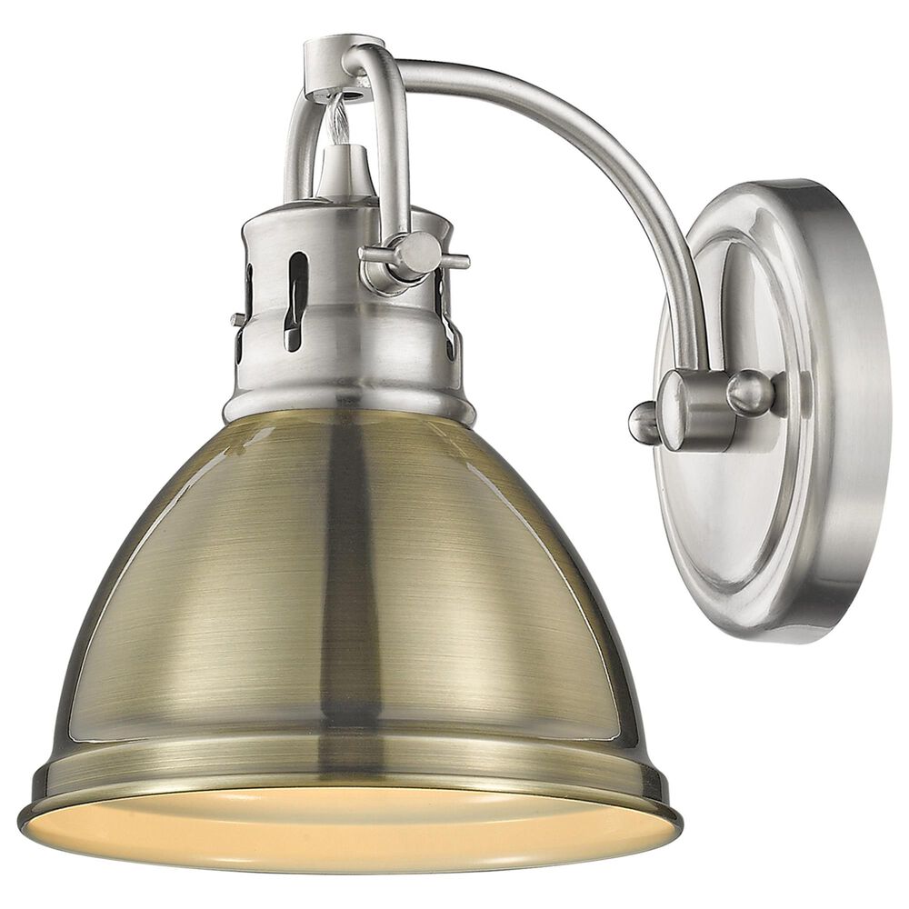 Golden Lighting Duncan 1-Light Bath Vanity in Pewter and Aged Brass, , large