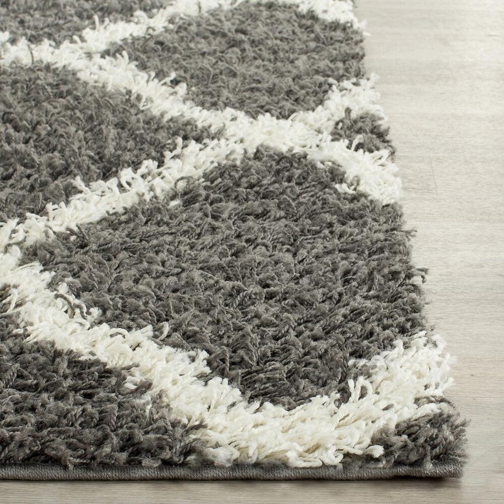 Safavieh Dallas Shag SGD257A-28 2&#39;3&quot; x 8&#39; Dark Grey/Ivory Runner, , large