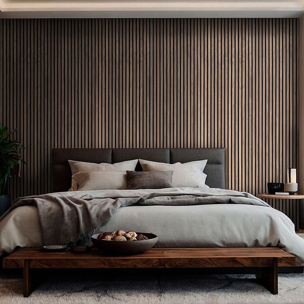 MS International Acoustic Wood Slat Tawny 9.5&quot; x 120&quot; Wall Panels, , large