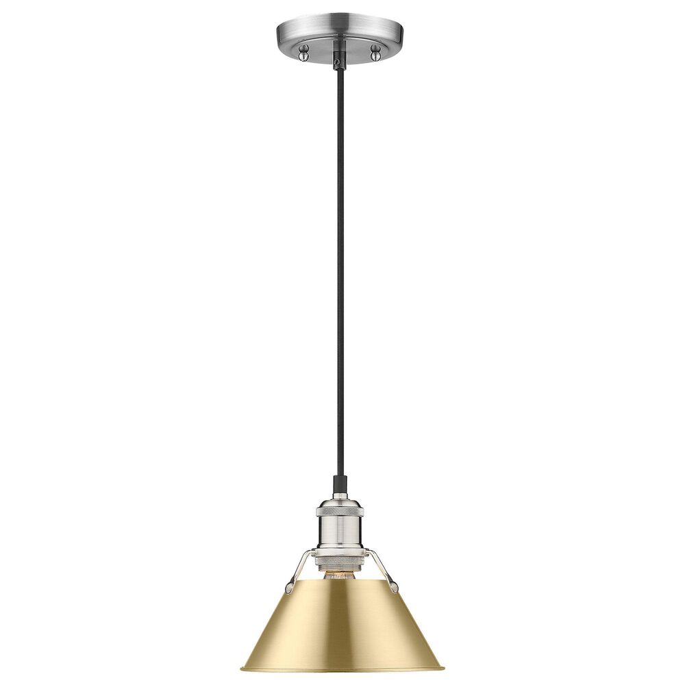 Golden Lighting Orwell 1-Light Small Pendant with Brushed Champagne Bronze Shade in Pewter, , large