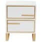 Baxton Studio Giolla 2-Drawer End Table in White and Gold, , large