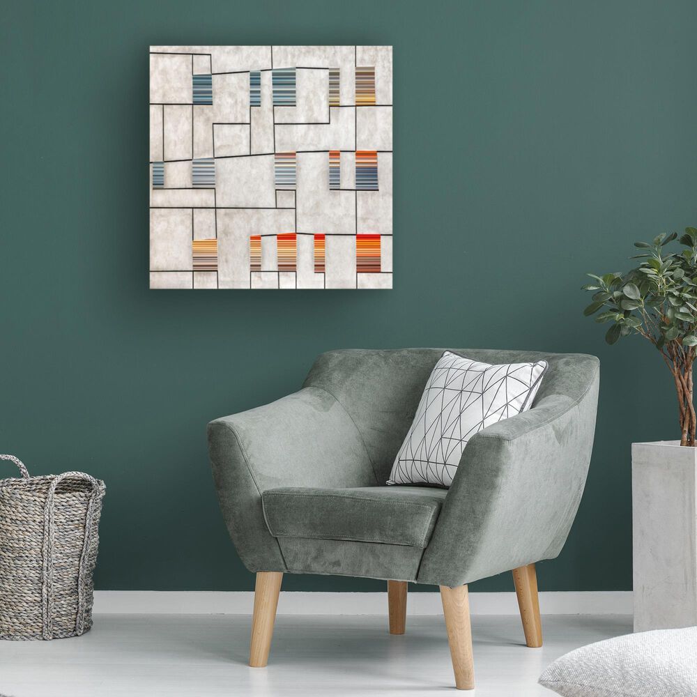 Timberlake Rainbow Shutters 24&quot; x 24&quot; Canvas Art in White/Gray/Blue, , large
