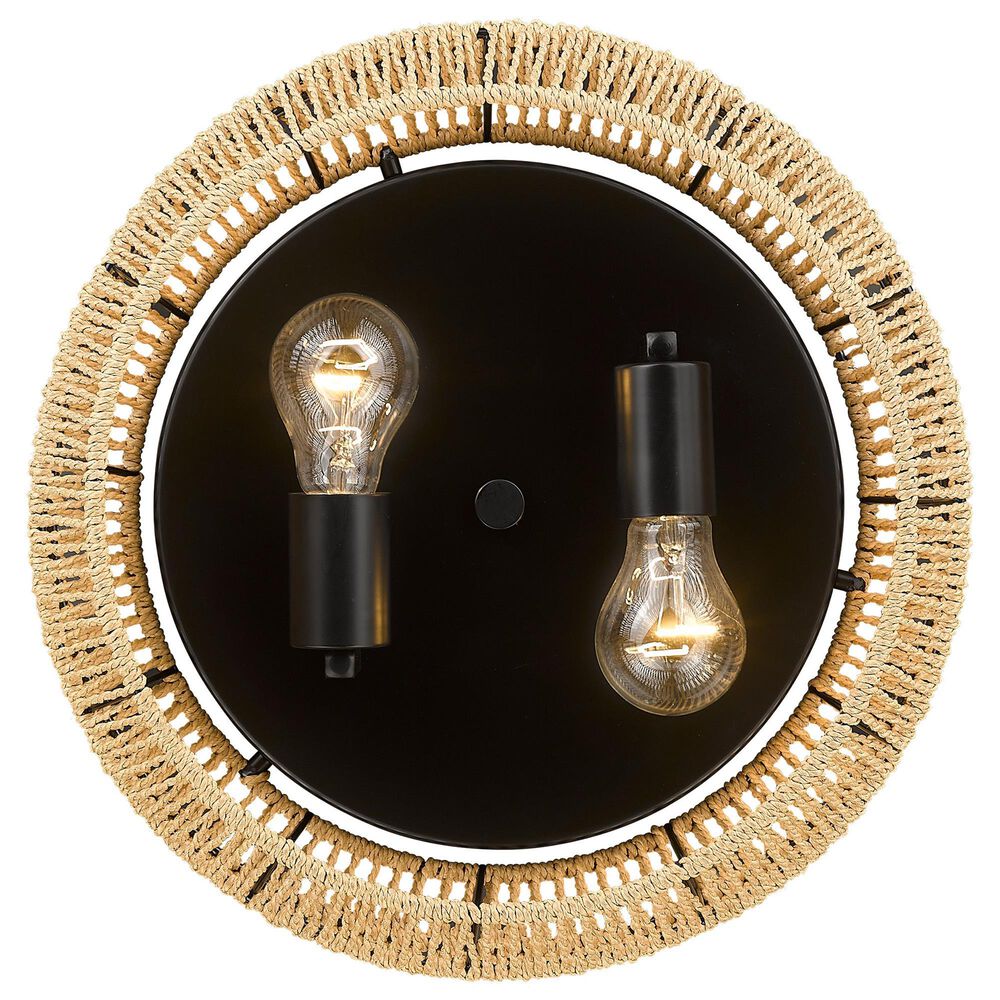 Golden Lighting Marlee 2-Light Flush Mount in Matte Black, , large
