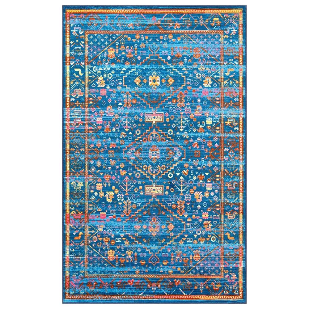 nuLOOM Giza MCGZ43A 6'7" x 9' Blue Area Rug, , large