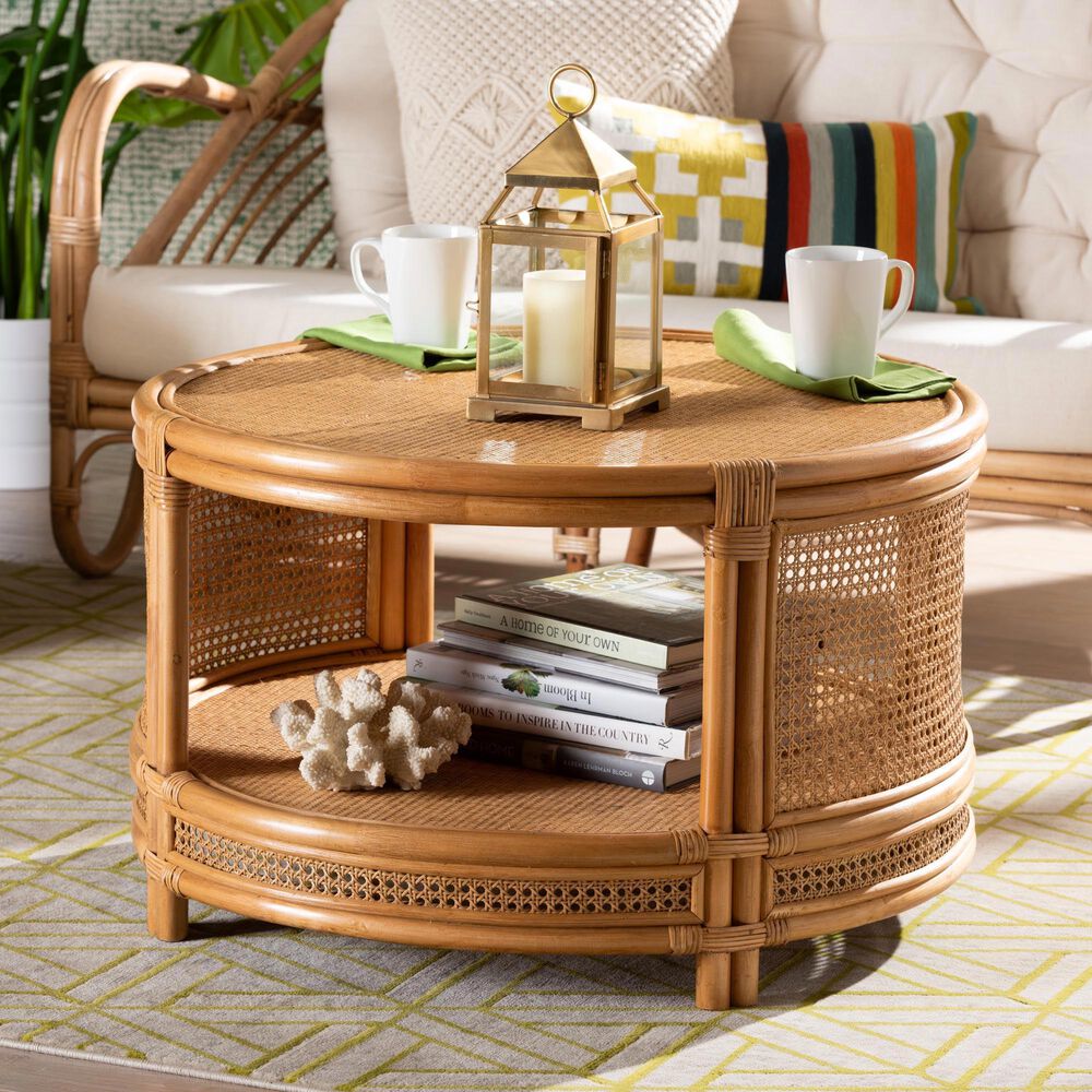 Baxton Studio Louis Coffee Table in Light Honey, , large