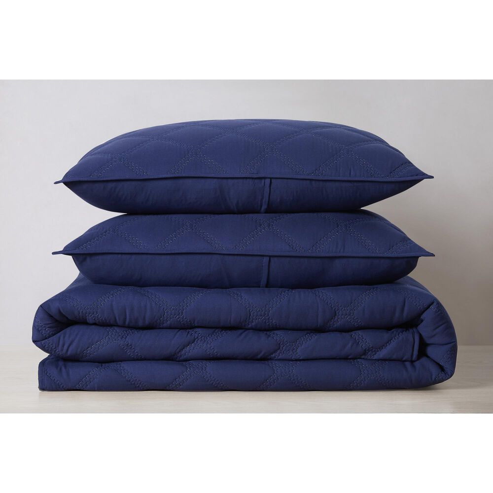 Pem America Truly Soft Everyday 2-Piece Twin XL Quilt Set in Navy, , large