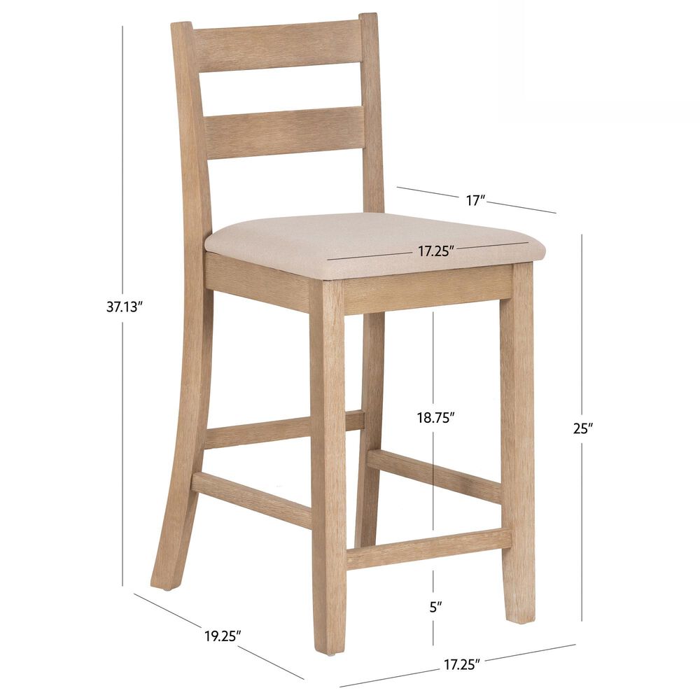 Linon Home Decor Torino Soho Counter Stool in Grey Wash, , large