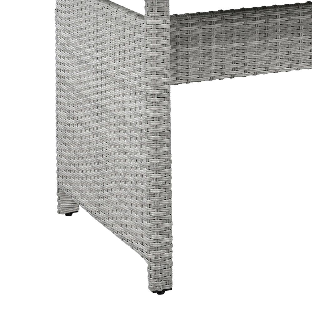 HOMLUX 5-Piece Outdoor Conversation Set with 2 Extendable Side Tables and Gray Rattan in White, , large