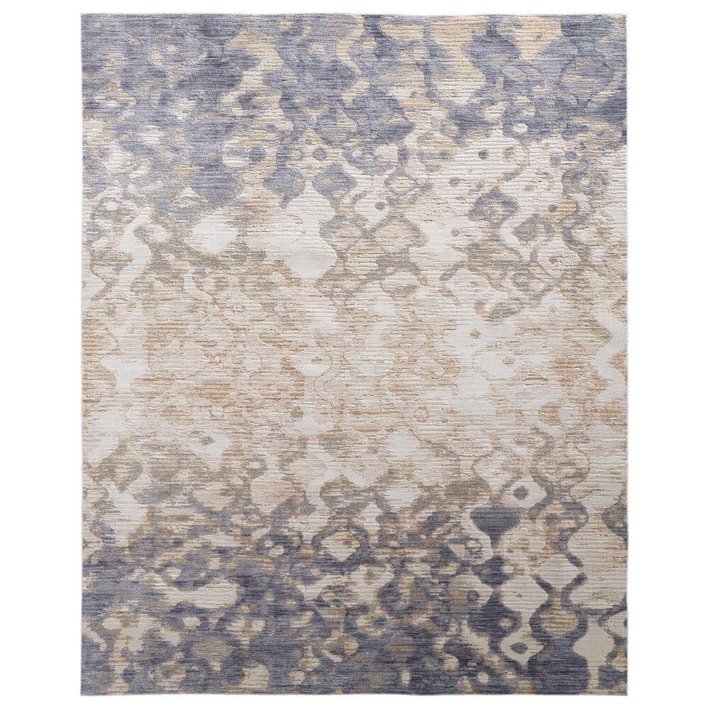 Feizy Laina Abstract 3" x 12" Blue and Beige Runner, , large