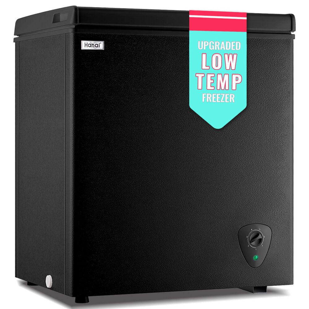 HOMLUX 5 Cu. Ft. Chest Freezer with Adjustable Thermostat in Black, , large