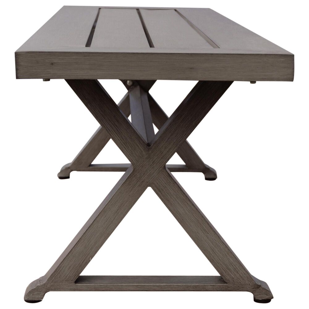 Hearth and Haven Outdoor Dining Bench with X-Shape Legs in Dark Gray, , large