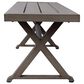 Hearth and Haven Outdoor Dining Bench with X-Shape Legs in Dark Gray, , large