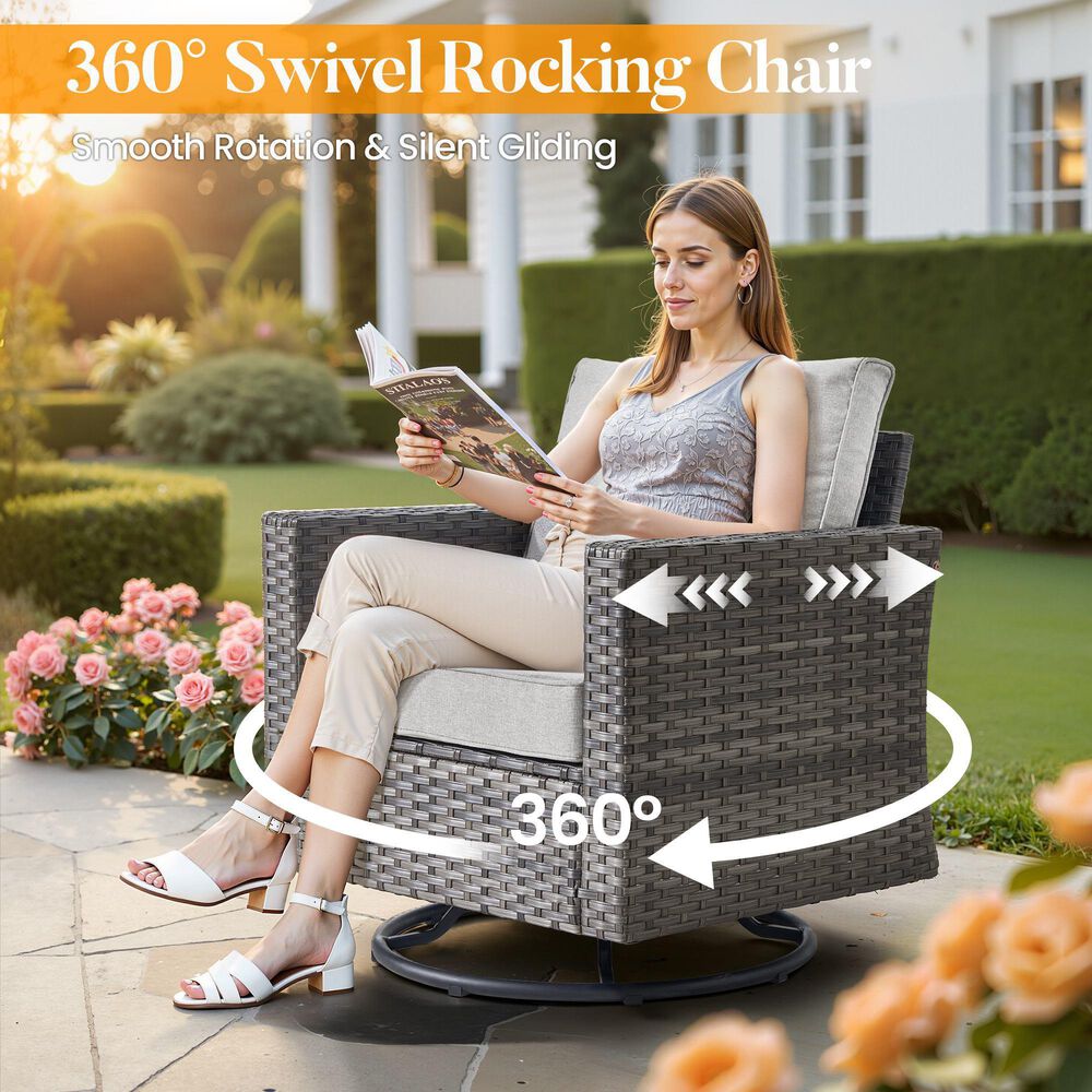 HOMLUX 8-Piece Outdoor Patio Furniture in Grey, , large