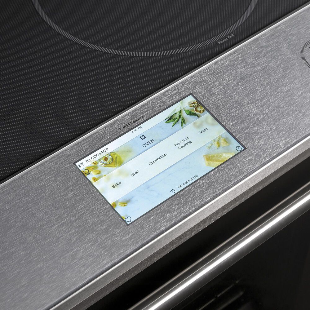 Cafe 5.3 Cu. Ft. Slide-In Electric Range in Brushed Stainless, , large