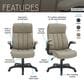 Rta Products Llc Ultra-Padded Executive Office Chair with Flip-Up Armrests in Taupe, , large