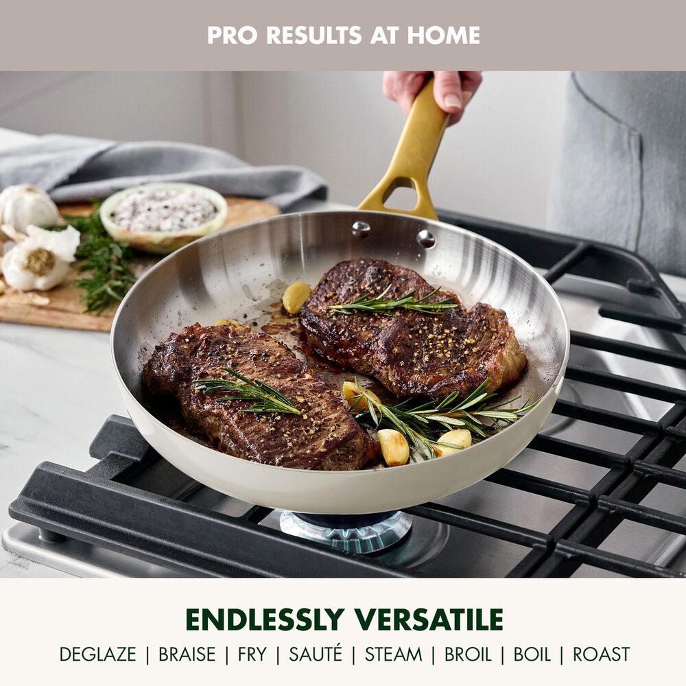 Green Pan Reserve Pro 8" Uncoated Open Frypan in Cream, , large