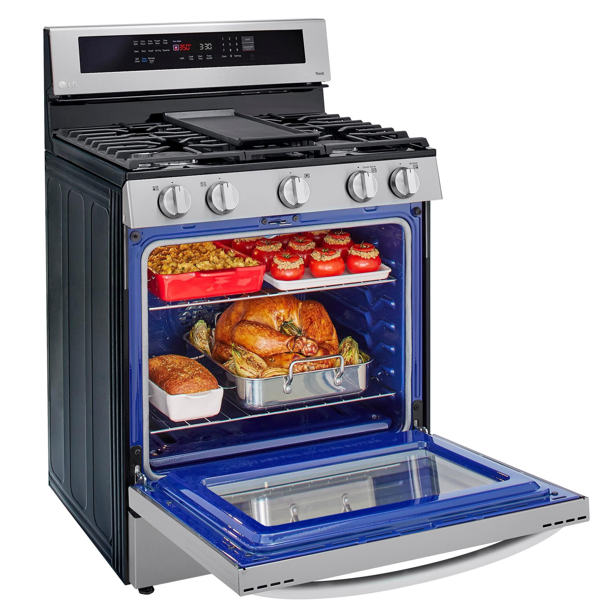 Lg double oven gas range with air fryer deals