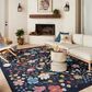 Rifle Paper Co Perennial Strawberry Fields 3"11" x 5"11" Black Area Rug, , large
