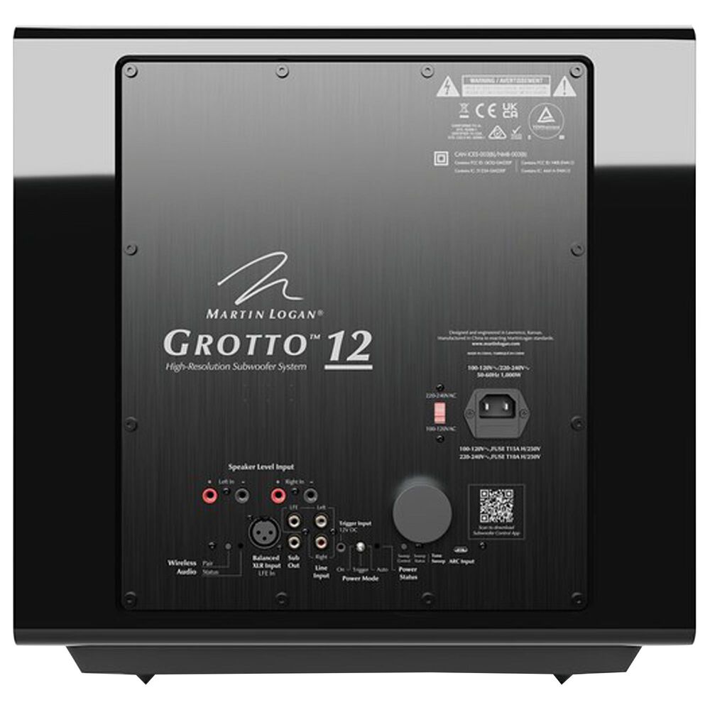 Martin Logan Grotto 12 Subwoofer in Gloss Black, , large