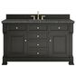 James Martin Vanities Brookfield 60" Single Bathroom Vanity in Black Onyx with 3 cm Parisien Bleu Quartz Top, Rectangle Sink and FreePower Wireless Charger, , large