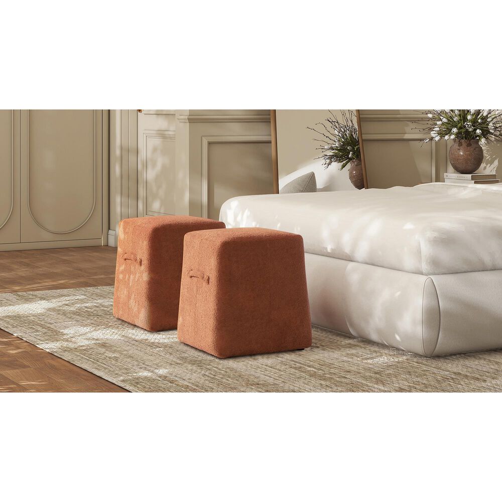Jennifer Taylor Home Oliver Pouf in Spice Orange, , large