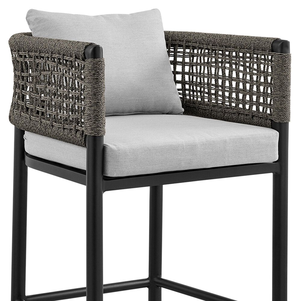 Armen Living Felicia Patio Bar Stool in Light Gray, , large