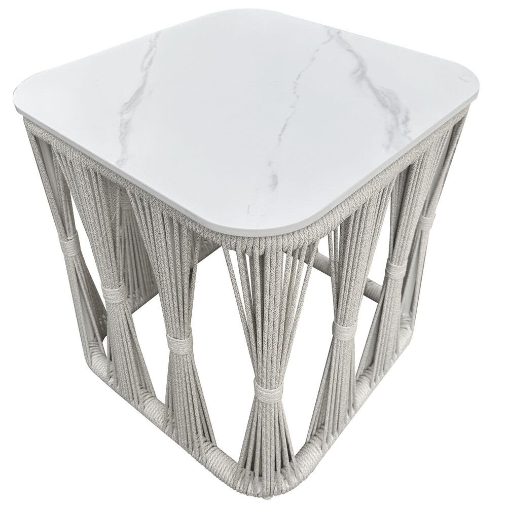 Hawthorne Furniture Alexa Patio Side Table in White, , large