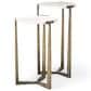 Mercana Atticus 2-Piece Nesting Accent Table Set in Antiqued Gold and White, , large
