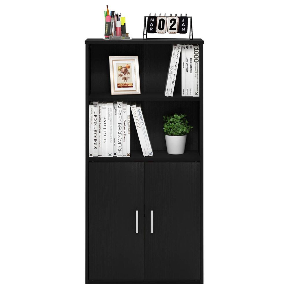 HOMLUX 4-Tier Open Shelf Display Bookcase in Black Oak, , large