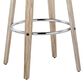 LumiSource Matisse 30" Swivel Barstool with Cream Fabric Upholstery in Whitewashed and Chrome (Set of 2), , large