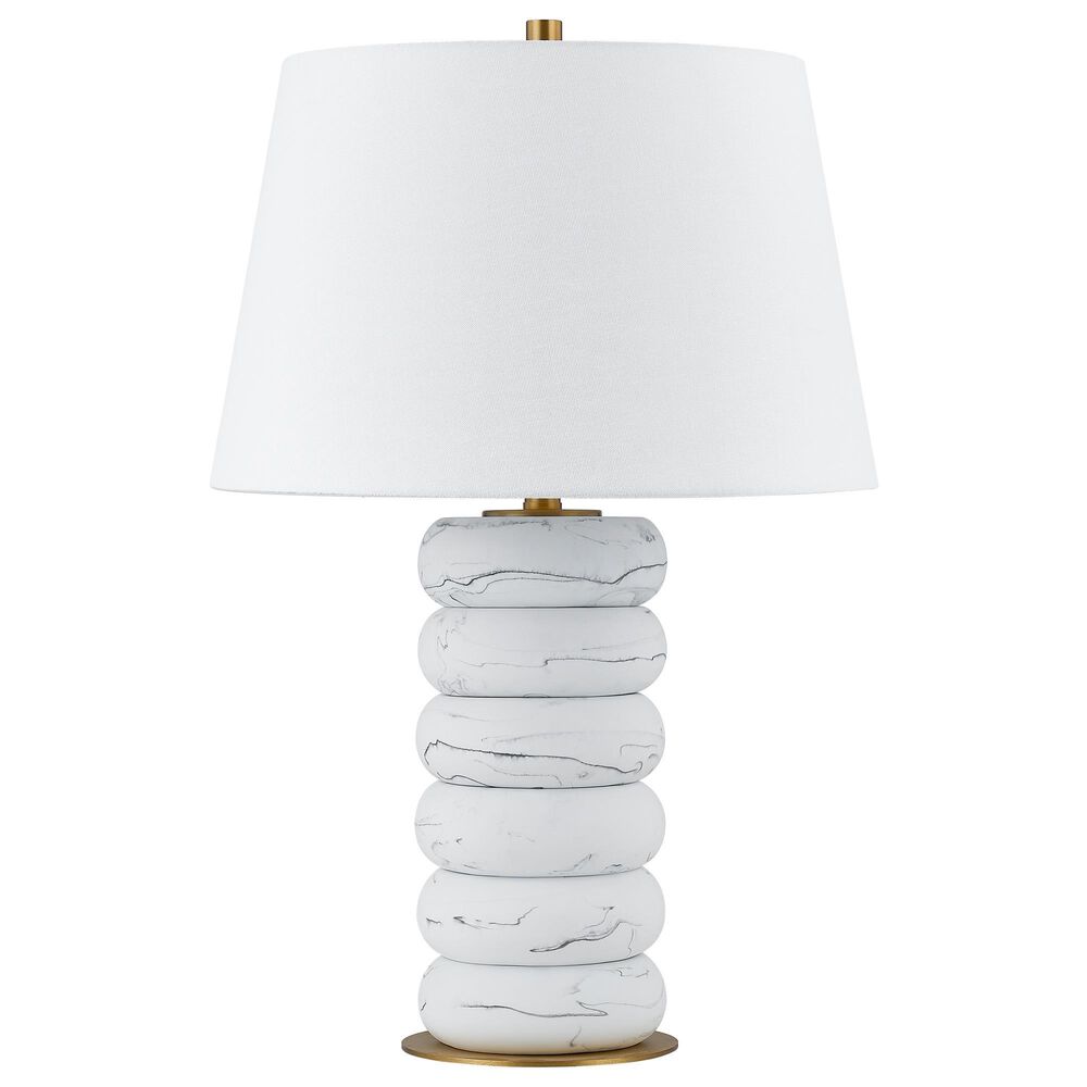 Southern Lighting Winnie Table Lamp in White, Gray and Gold, , large