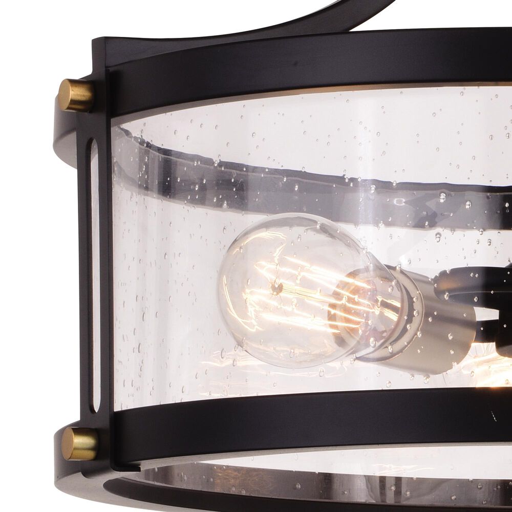 Vaxcel Holbrook 3-Light Semi Flush Mount in Matte Black and Satin Brass, , large