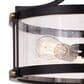 Vaxcel Holbrook 3-Light Semi Flush Mount in Matte Black and Satin Brass, , large