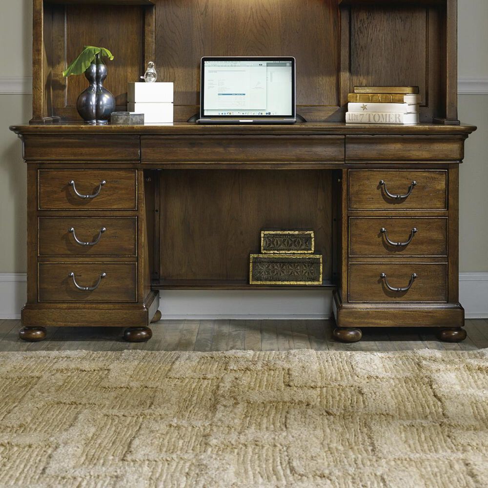 Hooker Furniture Archivist Computer Credenza in Soft Pecan, , large