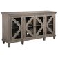 Ashley Fossil Ridge 4-Door Quatrefoil Credenza in Distressed Gray, , large