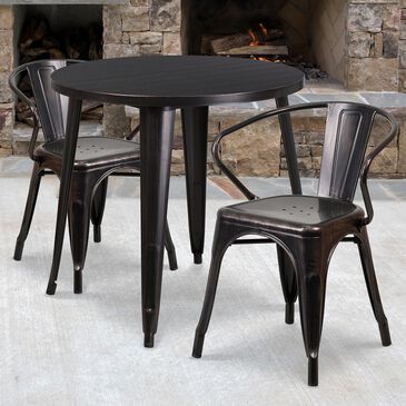 Flash Furniture 3-Piece Metal Table Set in Gold, , large
