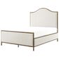 Furniture of America Lalia Queen Upholstered Panel Bed with Camelback Headboard in Matte Gold, , large