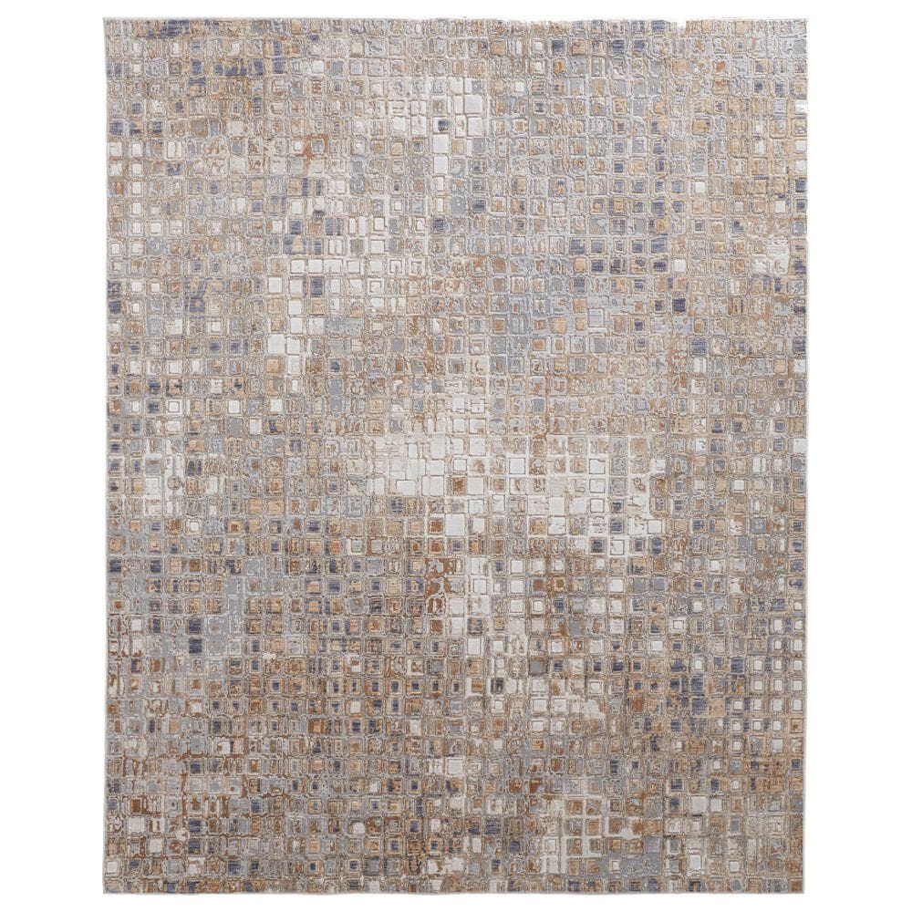 Feizy Laina Geometric 5" x 7"10" Beige and Gray Area Rug, , large