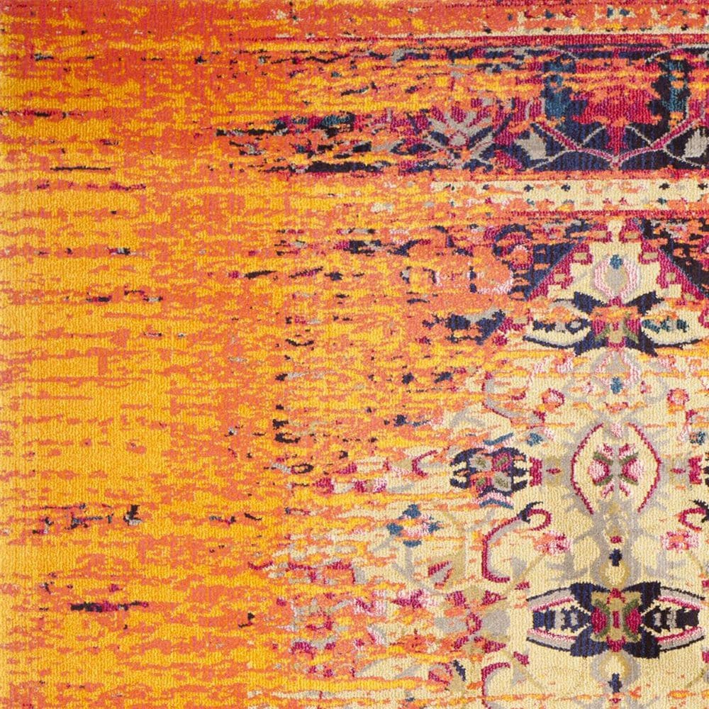 Safavieh Monaco MNC209H-5R 5&#39; Round Orange/Multi Area Rug, , large