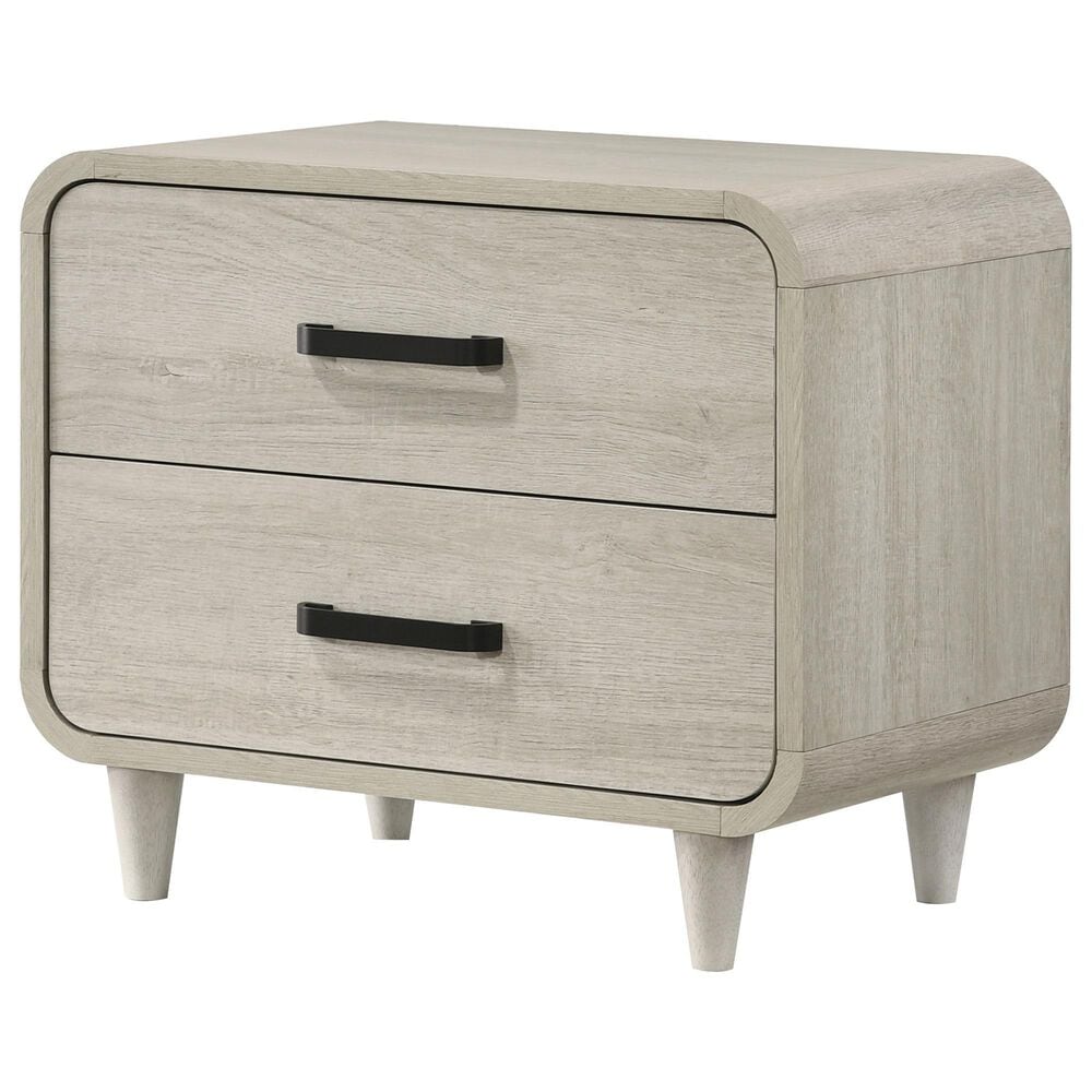 Crown Mark Nyomi Queen Panel Bed with Two Nightstands in White, , large