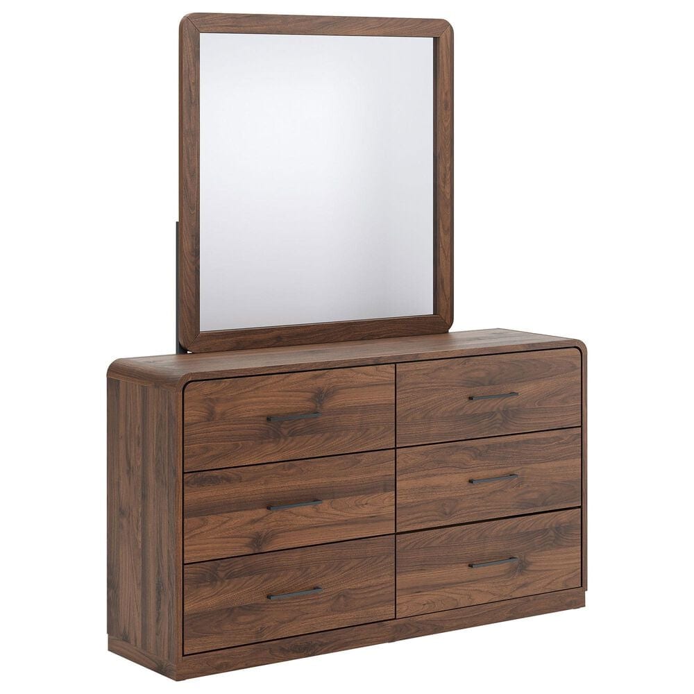 Ashley Fortlorn 4-Piece California King Bedroom Set in Walnut Brown with LED Light, , large