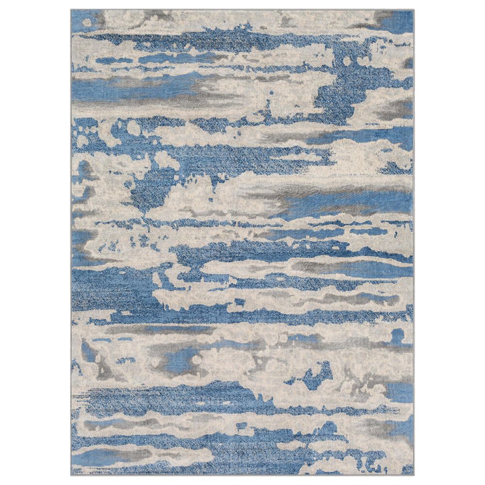 Surya Monaco MOC-2312 2' x 3' Bright Blue and Silver Gray Scatter Rug, , large