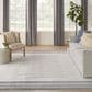 Nourison Astra Machine Washable ASW04 9" x 12" Ivory and Blue Area Rug, , large