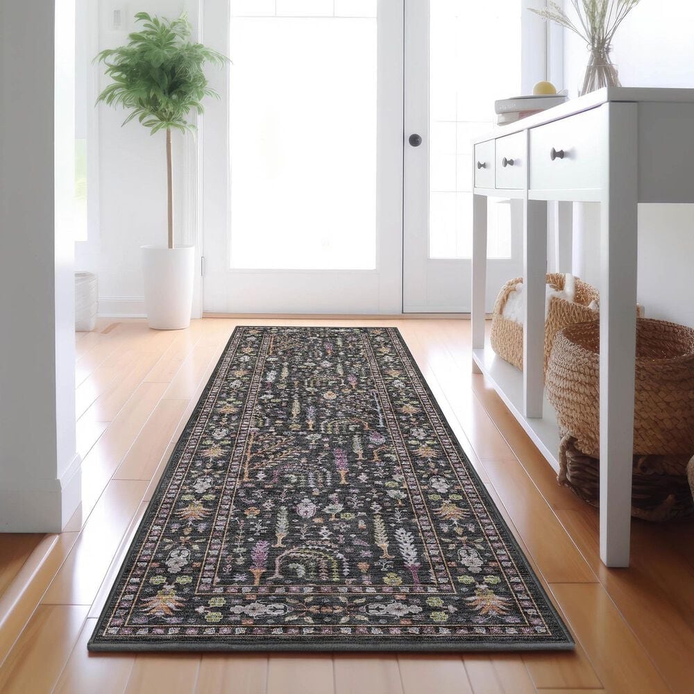 Dalyn Rug Company Hatay HY5 2&#39;3&quot; x 7&#39;6&quot; Black Runner, , large
