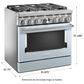 KitchenAid 36" Professional Dual Fuel Range in Misty Blue, , large