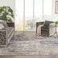 Nourison Quarry Abstract 6"7" x 9"6" Blue and Beige Area Rug, , large