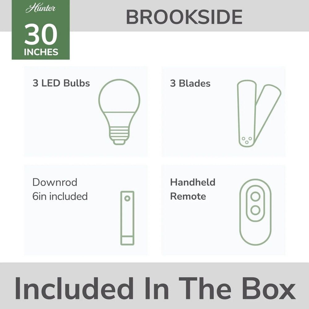 Hunter Brookside Jasmine Roth 30" Indoor Ceiling Fandelier with LED Light and Remote Control in Matte Bronze, , large