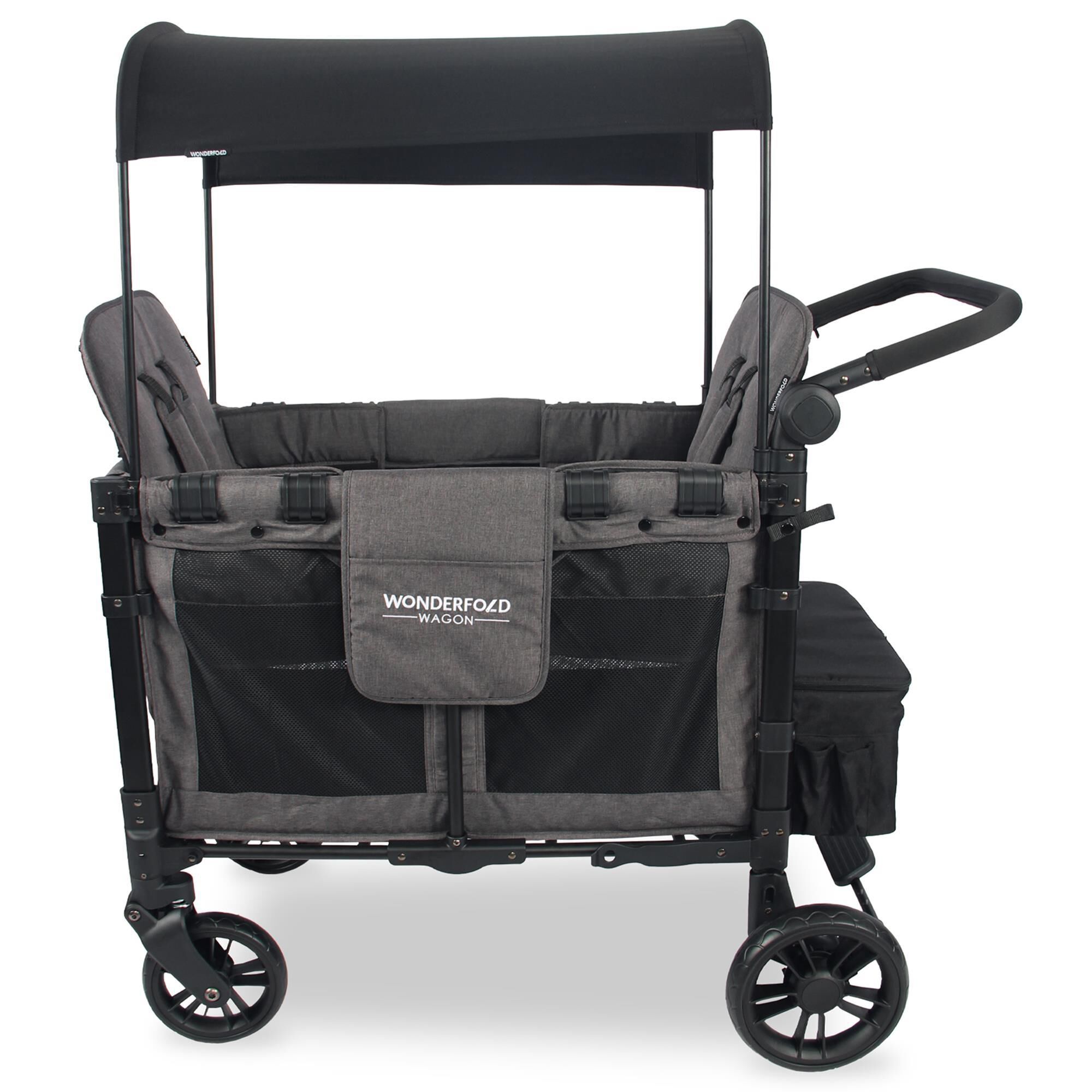 Wonderfold Elite Double Stroller Wagon in Charcoal Gray NFM